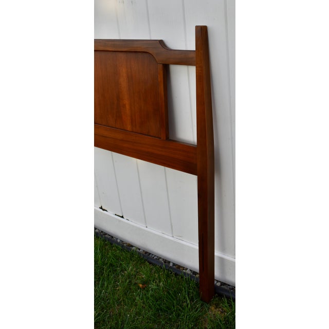 Vintage Mid Century Modern Full Walnut Headboard Arched Sculpted MCM 1960s For Sale - Image 10 of 14