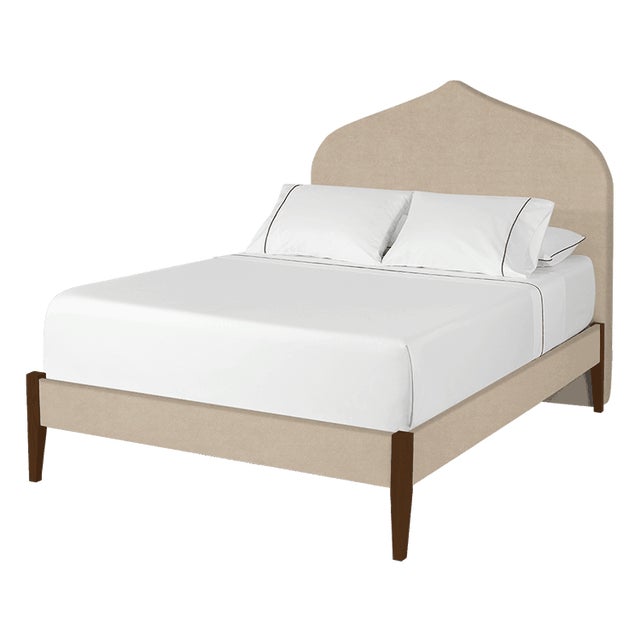 The Crown Bed Queen Charlotte Luxe Velvet Sand Chairish