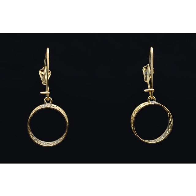 Metal The Shandons: Ladies Delicate 14K Gold Dangler Earrings, 2 Pieces For Sale - Image 7 of 8