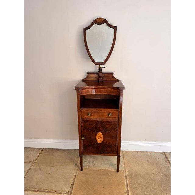 Brown Antique Edwardian Mahogany Inlaid Dressing Stand by Flashman & Co, 1900 For Sale - Image 8 of 8