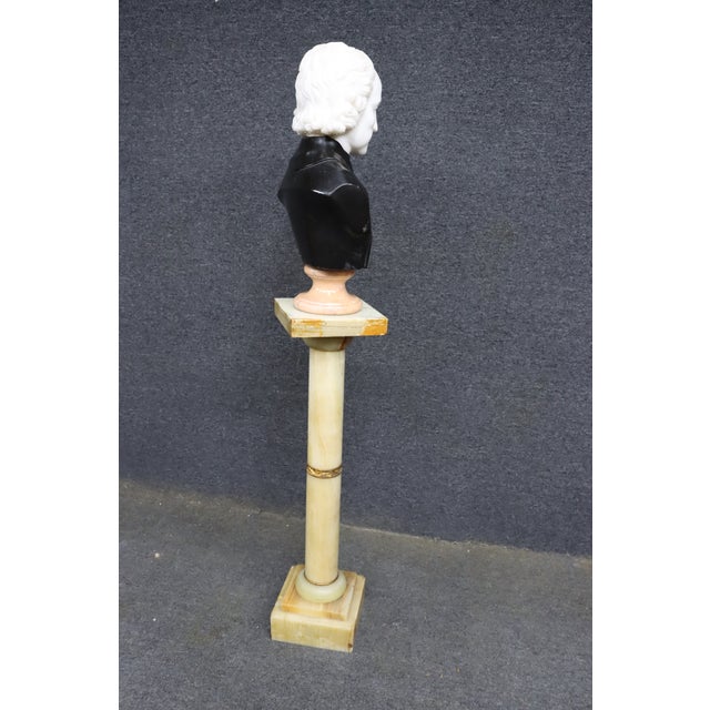 Wolfgang Mozart Tricolor Marble Bust For Sale - Image 16 of 16