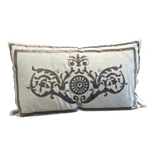 Lili Alessandra Paris Rectangle Pillow White Steel For Sale