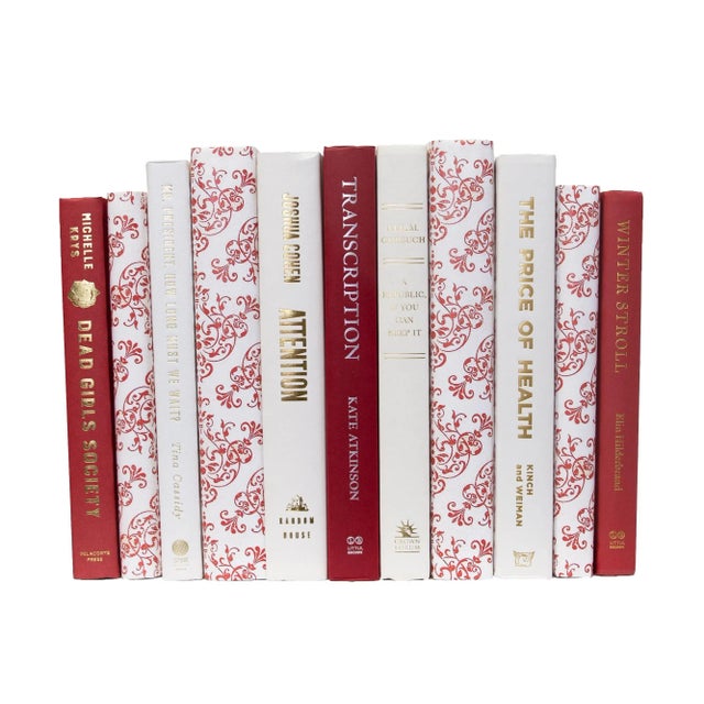 Modern Decorative Books - Raspberry Blush Damask Mixed Media Book Bundle - 1 Foot of Pink Books For Sale - Image 3 of 4