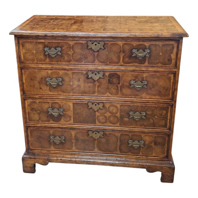William and Mary Style Oyster Veneer Chest of Drawers For Sale