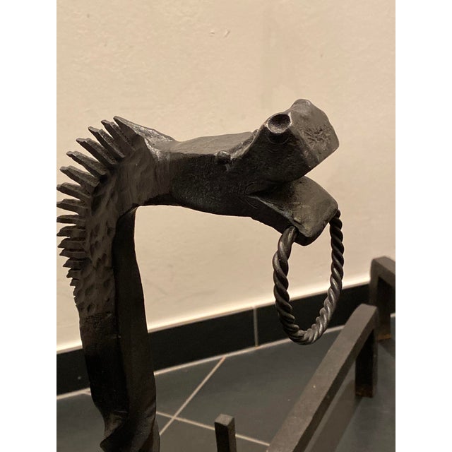 1930s Dragon Chimney Stackers in the style of Gilbert Poillerat, France, 1930s, Set of 2 For Sale - Image 5 of 18