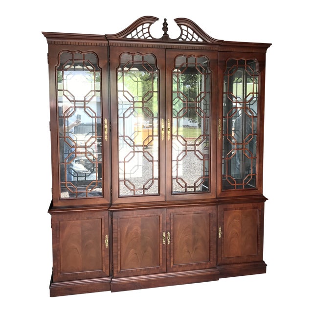 Chippendale Thomasville Mahogany China Hutch Chairish