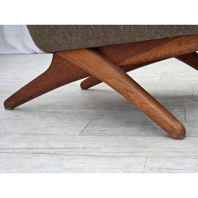 Vintage Danish Chair in Wool Fabric by Illum Wikkelsø, 1960s For Sale - Image 9 of 18