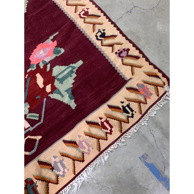 Industrial 1960s, Handmade Antique Romanian Bessarabian Kilim 6.8' X 10' For Sale - Image 3 of 12