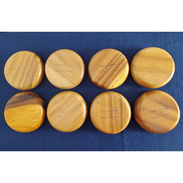 1960s 1960s Monkey Pod Wood Snack Bowls for Cocktail Hour- Set of 8 For Sale - Image 5 of 9