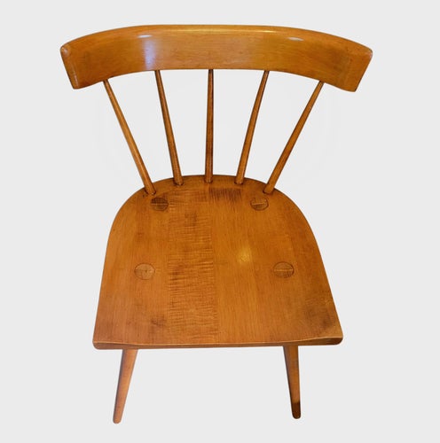 1950s Paul McCobb 2pc Solid Maple Blond Desk Chair Set Mid Century