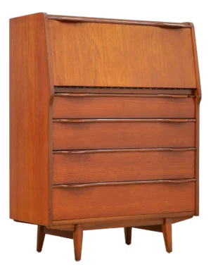 1960s Mid Century Danish Teak Secretary Desk
