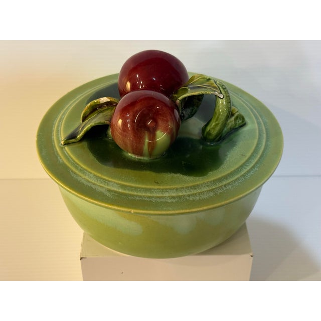 Vintage Wade California Apple Motif Covered Art Pottery Bowl For Sale - Image 9 of 12