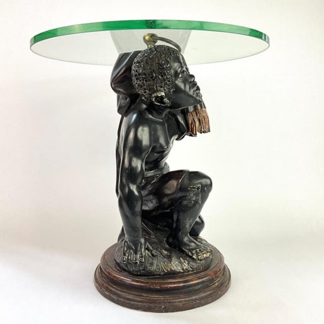 Pair of Mid-Century Modern Wood Carved Venetian Blackamoor Pedestal/Stands For Sale - Image 14 of 17