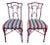 2 Vintage Chinese Chippendale Regency Side Chairs Dining Aluminum Faux Bamboo For Sale