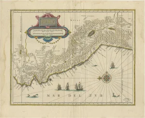 Antique Map of Peru in South America by Blaeu, 1645