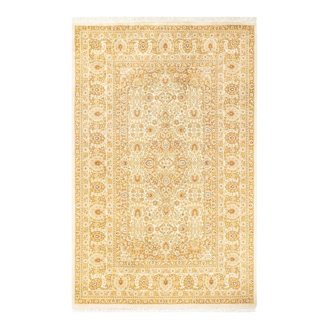 Mogul, One-of-a-Kind Hand-Knotted Area Rug - Ivory, 4' 8" x 7' 2" For Sale