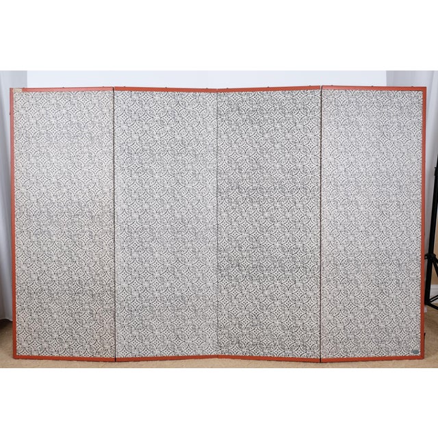 Japanese Byobu "Kenja (Wise Men) Countryside" Mid-20th Century 4-Panel Folding Screen in Very Good+ Condition For Sale - Image 12 of 12