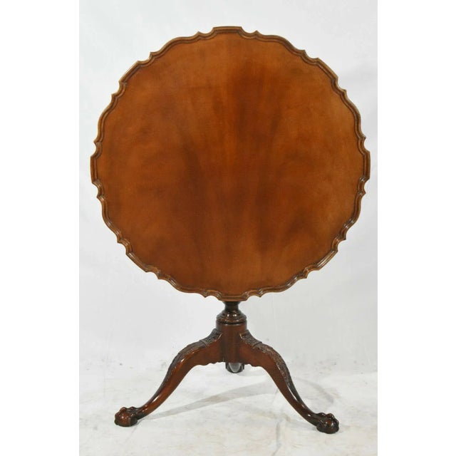 Brown Baker Historic Charleston Carved Chippendale Mahogany Pie Crust Tilt Top Table For Sale - Image 8 of 12