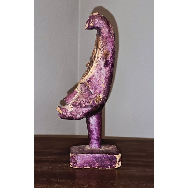 Mid 20th Century Mid 20th Century Papua New Guinea Yina Spirit Figure in Purple Pigment For Sale - Image 5 of 12