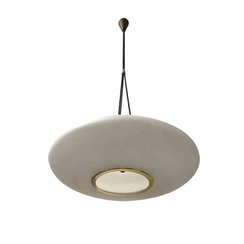Vintage Brass and Glass Chandelier from Stilnovo, Italy, 1970s For Sale - Image 3 of 11