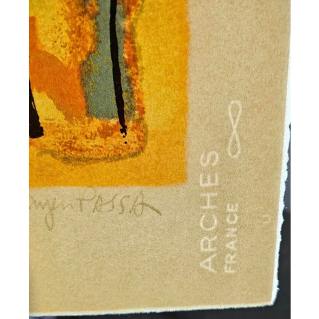 Mayeu Passa “Silent Drama” Signed Limited Edition Color Lithograph on Arches Paper For Sale - Image 4 of 5