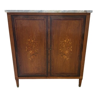 French 19th Century Louis XVI Mahogany Dry Bars / Buffet Marble Top For Sale