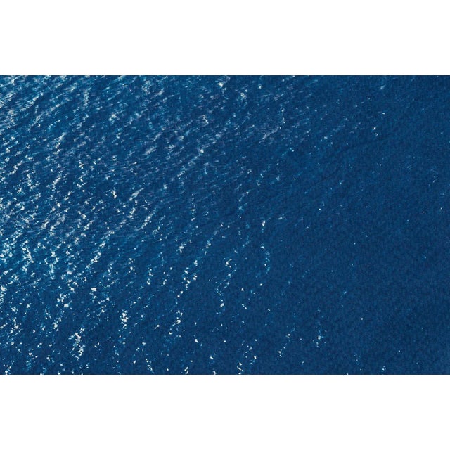 "Smooth Bay in the Mediterranean" Contemporary Diptych on Watercolor Paper Cyanotype - Set of 2 For Sale - Image 10 of 11