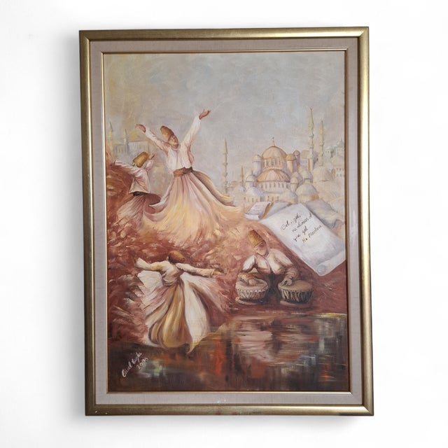 Realism Enel Tuğlu - Whirling Dervishes of Istanbul, 2006, Oil on Canvas For Sale - Image 3 of 4