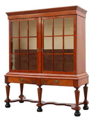 Antique William IV Style Walnut Display Cabinet, United Kingdom, 18th Century