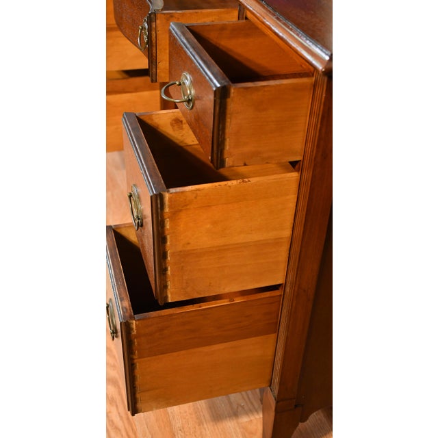 1930 English Regency Mahogany Vanity Makeup Desk Ladies Desk For Sale - Image 12 of 17