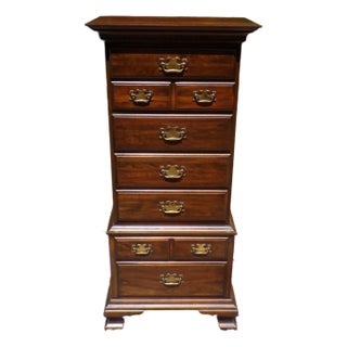 Vintage Pennsylvania House Solid Cherry Chippendale Style Lingerie Chest Dresser For Sale
