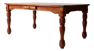 Vintage American Traditional Revival Dining Table With Drawers