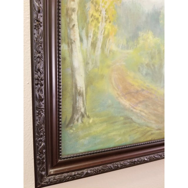 Drawing/Sketching Materials Antique Early 1900s Original Pastel Landscape Signed George Ernest Bingham, Framed For Sale - Image 7 of 12
