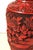 Asian 1980s Floral Cinnabar-Style MCM Asian Revival Style Molded Baluster Vase For Sale - Image 3 of 18