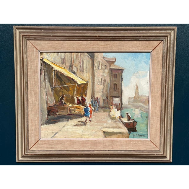 Knut Norman, Venice, 1950s, Oil on Panel, Framed For Sale - Image 11 of 11