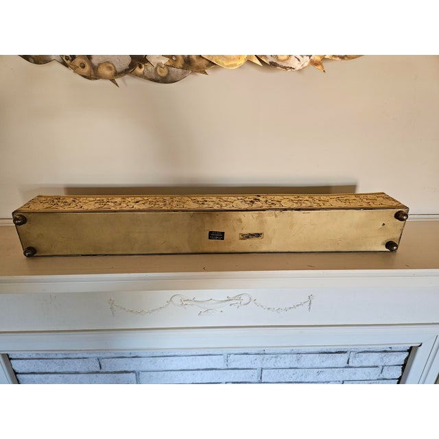 1950s MCM Hollywood Regency Gold Brass Decor Dried Flower Display Planter For Sale - Image 6 of 6