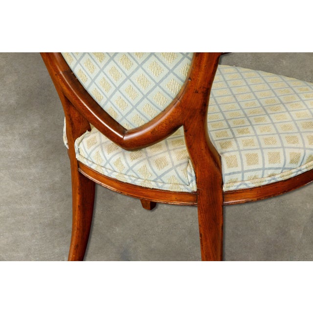 Upholstered Hepplewhite Shield-Back Armchairs w Provenance, circa 1870s - A Pair For Sale - Image 11 of 12
