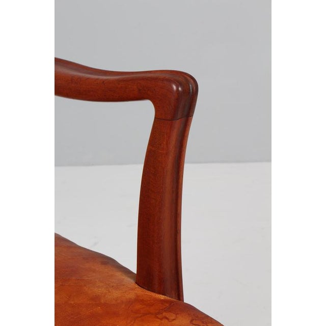 Polexim Armchair in Patinated Nature Leather by Kaare Klint, 1940s For Sale - Image 9 of 11