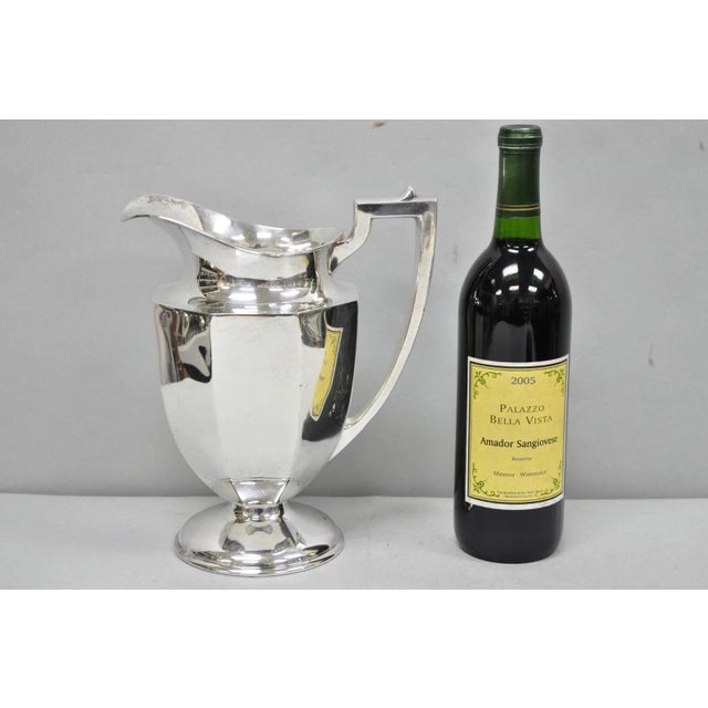 Vintage Art Deco Silver Plated Octagonal Faceted Water Pitcher by Homan Plate For Sale - Image 16 of 16