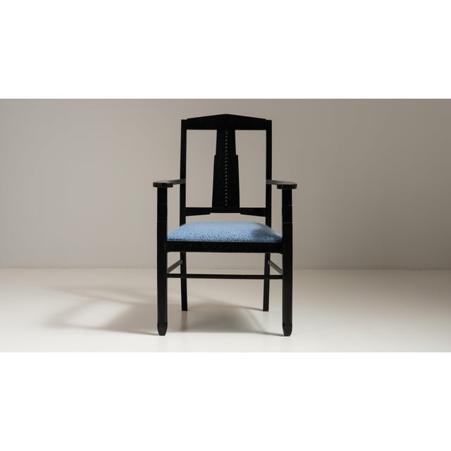 1920s French Black Arts and Crafts Upholstered Armchair For Sale - Image 14 of 15