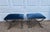 Blue Ethan Allen Xanadu X Base Brushed Nickel Benches or Stools, a Pair For Sale - Image 8 of 10