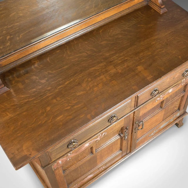 1900s Liberty Style Arts & Crafts Oak Sideboard For Sale - Image 6 of 12