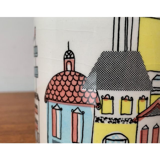 Mid-Century German Ceramic Box or Cookie Jar with Teak Lid from SMF Schramberg Keramik, 1960s, in Very Good conditions....