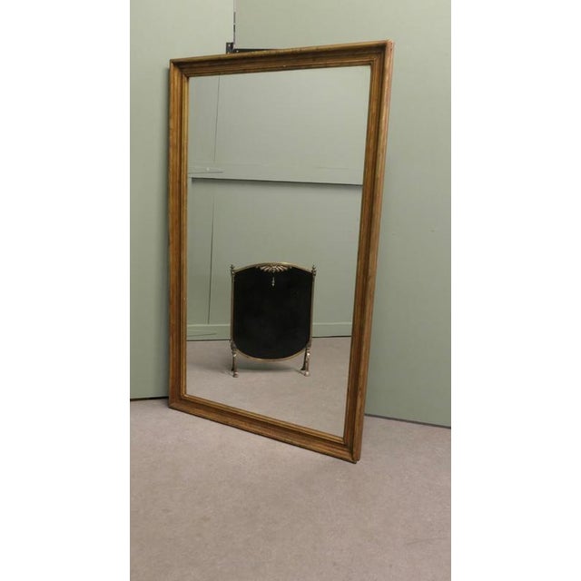 Tall French Rectangular Mirror with Aged Gilt Frame For Sale - Image 4 of 8