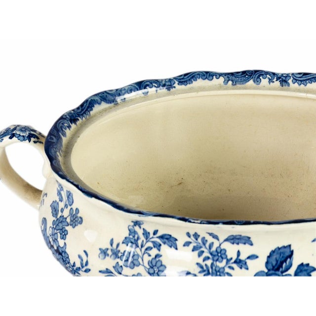 Avon Scenes Tureen in Blue Staffordshire, 1920s For Sale - Image 3 of 6