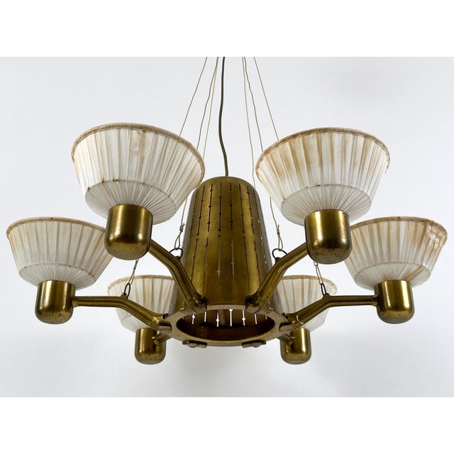 Mid-Century Modern Six-Armed Chandelier from Hans Bergström, Sweden, 1950s For Sale - Image 9 of 18