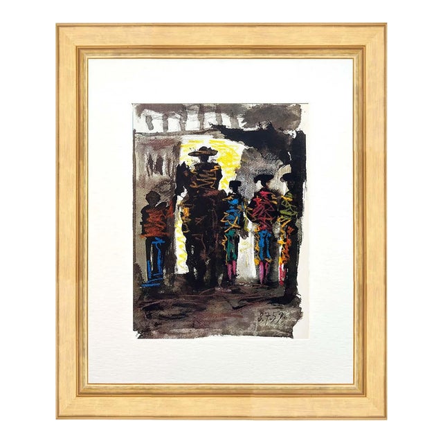 1960s Picasso Toros Y Toreros Bullfight Dated 8/7/59 Framed For Sale