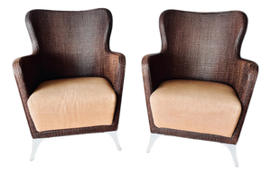 Vintage Rattan Chairs by Pierantonio Bonacina, Italy, 1990s, Set of 2