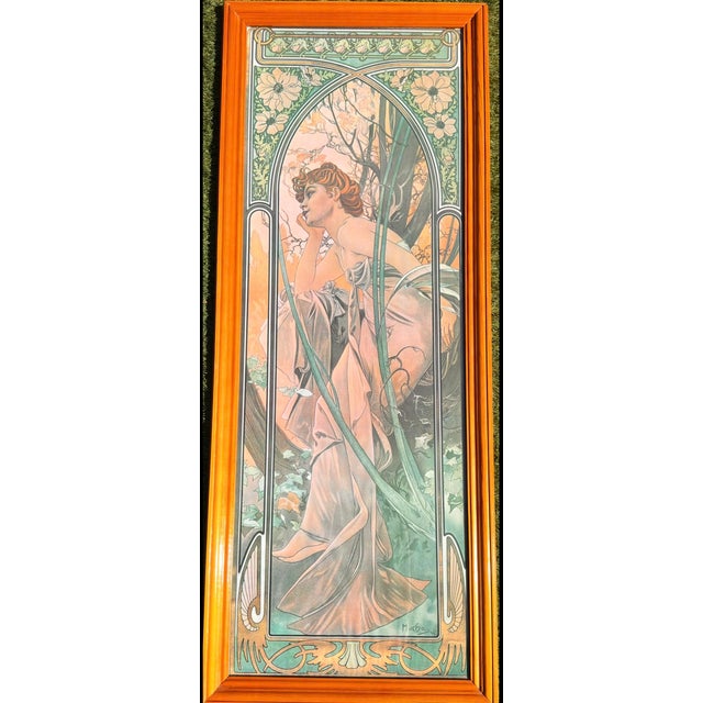 Alphonse Mucha, The Hours of the Day, 1970s, First Edition Archival Pigment Prints in Period Wood Frames, Set of 4 For Sale - Image 6 of 18