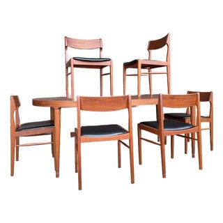 Skovmand & Andersen for Moreddi Danish Expanding Dining Table With Four Leaves 6 Chairs For Sale